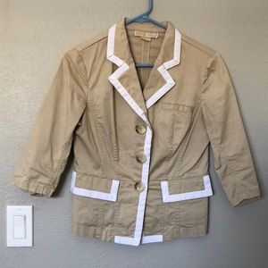 Michael Kors Tan and White Blazer